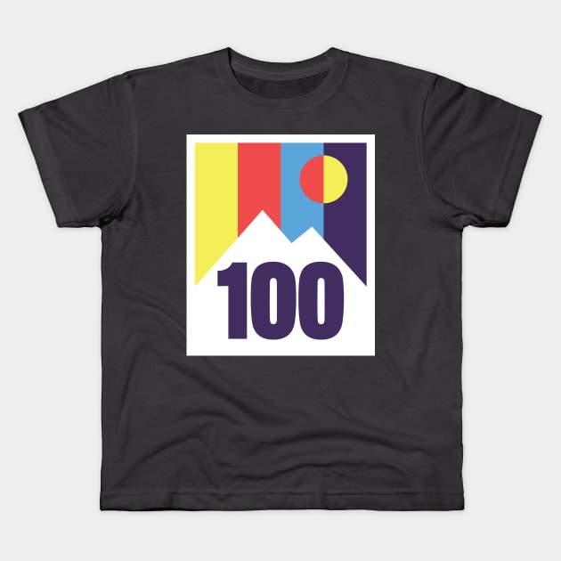 100 Miles Mountain Sunset Kids T-Shirt by PodDesignShop